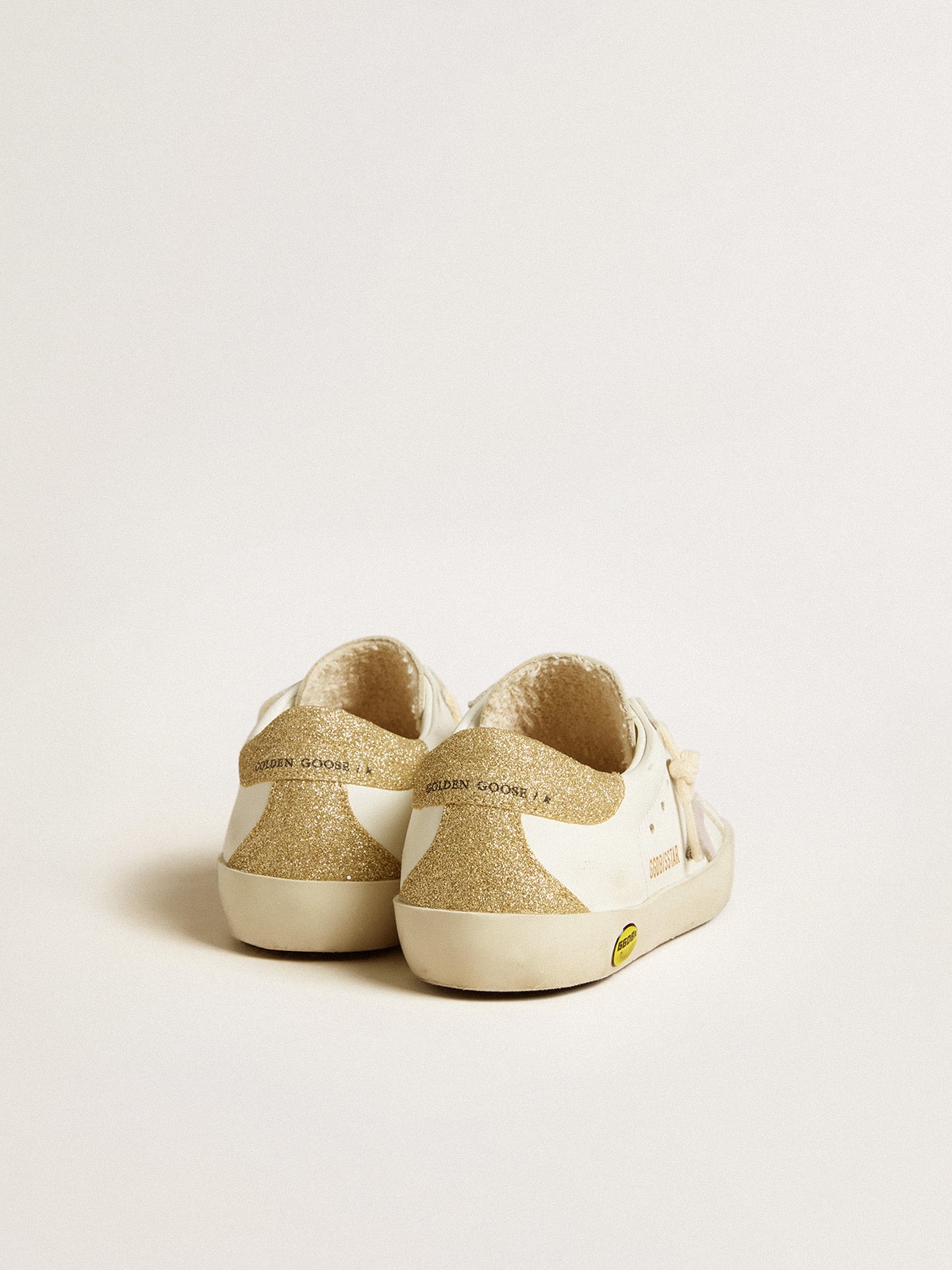 Super-Star Junior with lilac leather star and glitter heel tab