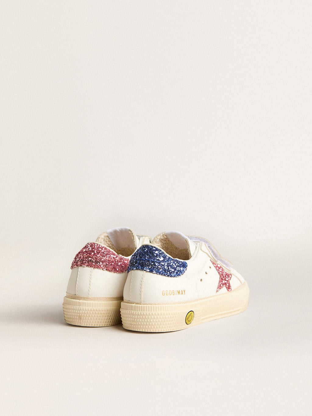 Junior May School in leather with glitter star and heel tab