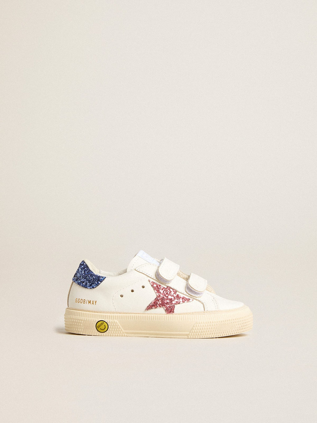Junior May School in leather with glitter star and heel tab