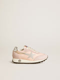 Marathon Junior in pink nylon with printed star and leather heel tab