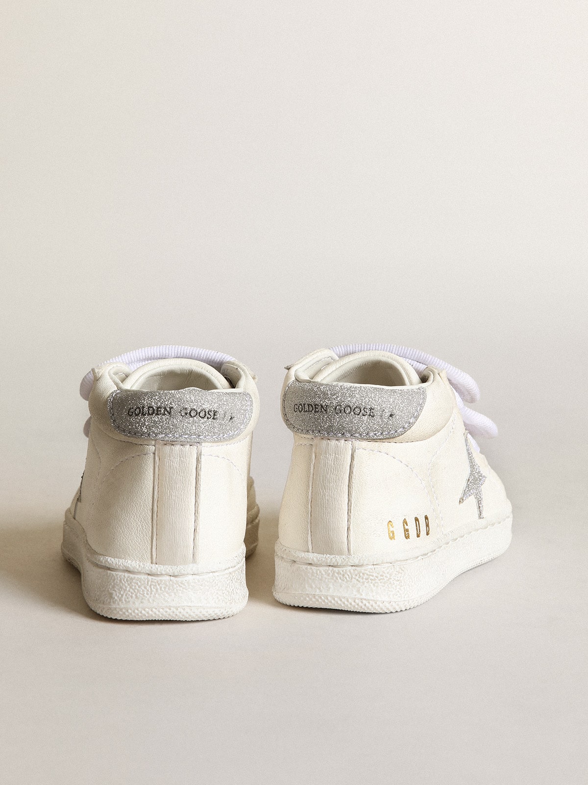June in nappa leather with silver glitter star and heel tab