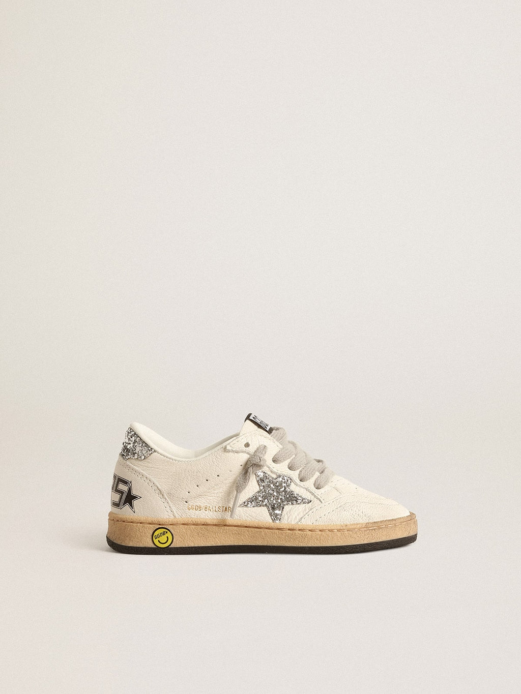 Ball Star Junior in nappa with silver glitter star and heel tab