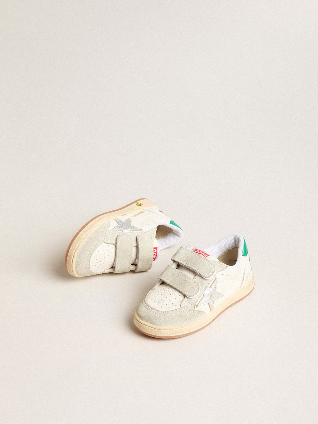 Junior Ball Star with silver star and green suede heel tab