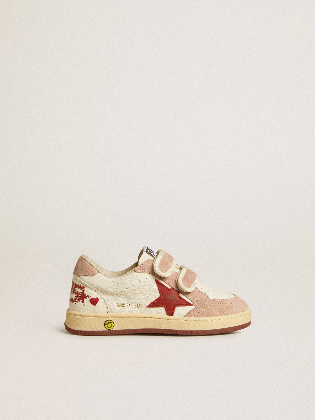 Ball Star Junior in nappa with nappa star and pink suede heel tab