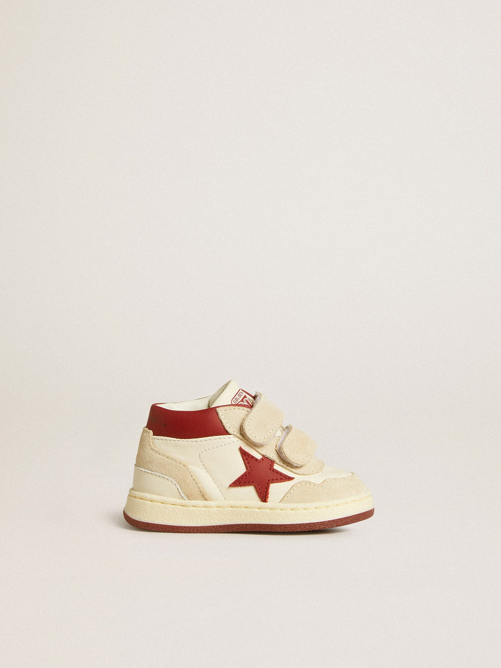 June Junior in nappa and suede with red leather star and heel tab