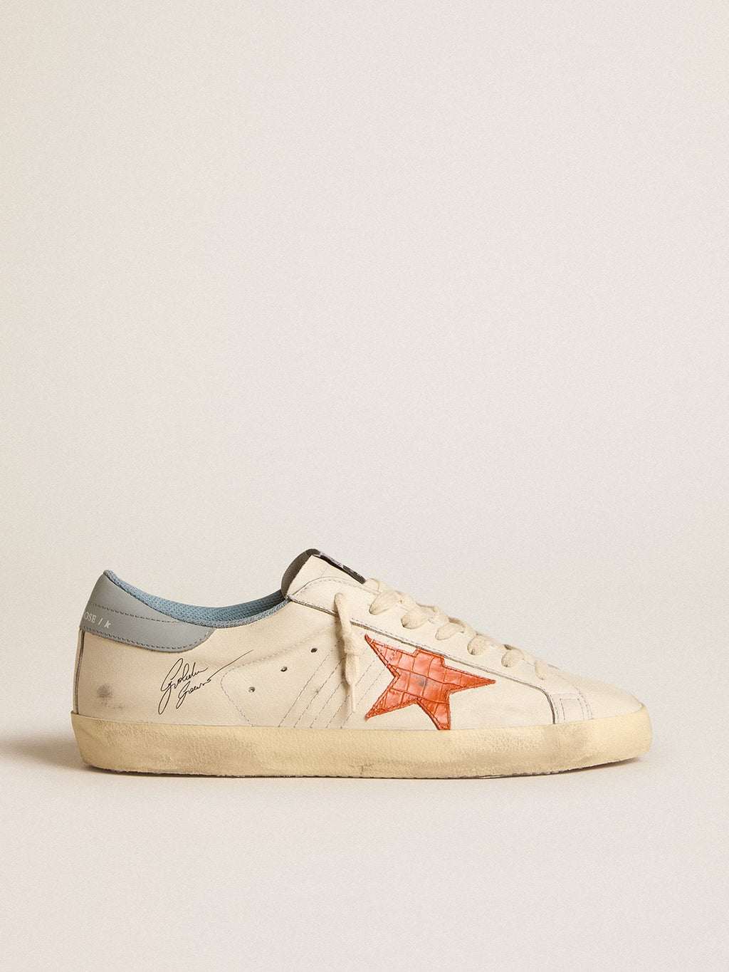 Men's Super-Star with crocodile-print star and silver-blue heel tab
