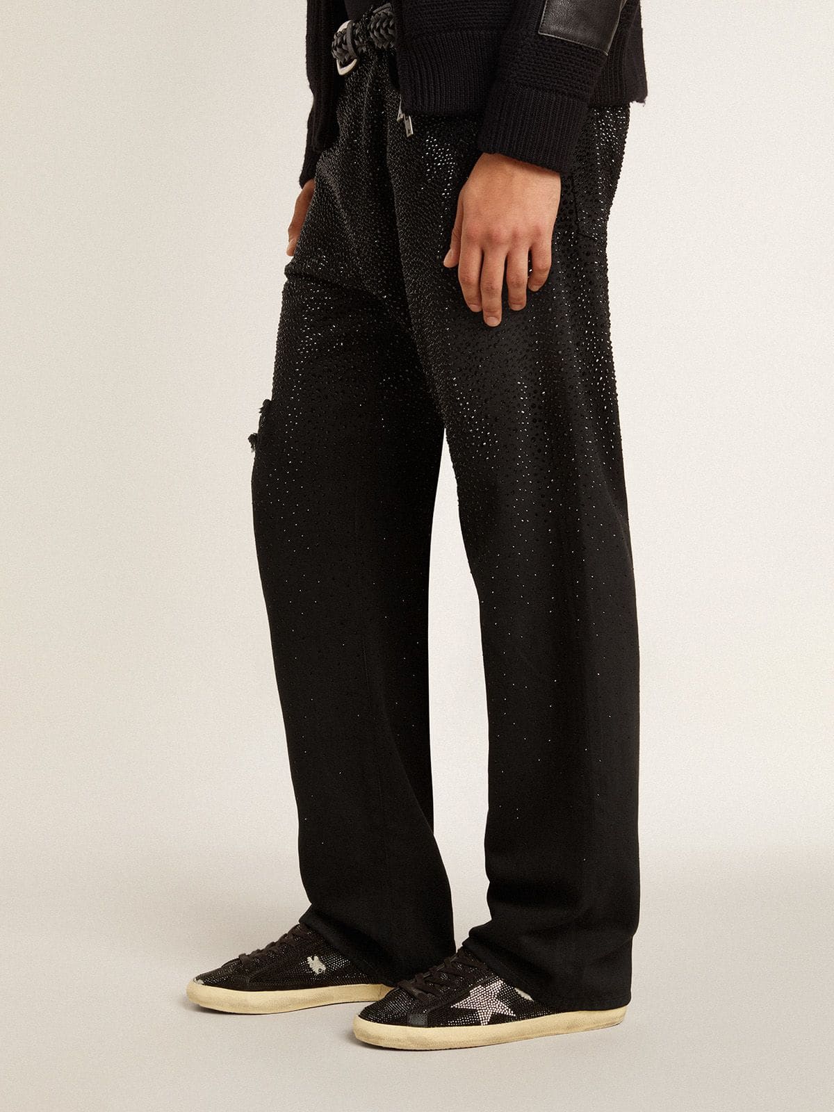 Men's Super-Star in suede and Swarovski crystals with silver star