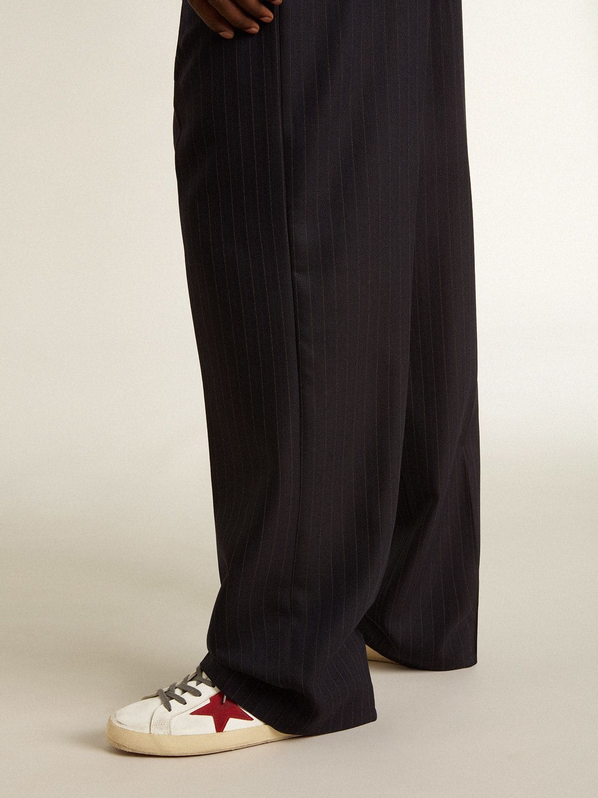 Men's Super-Star with red suede star and green leather heel tab