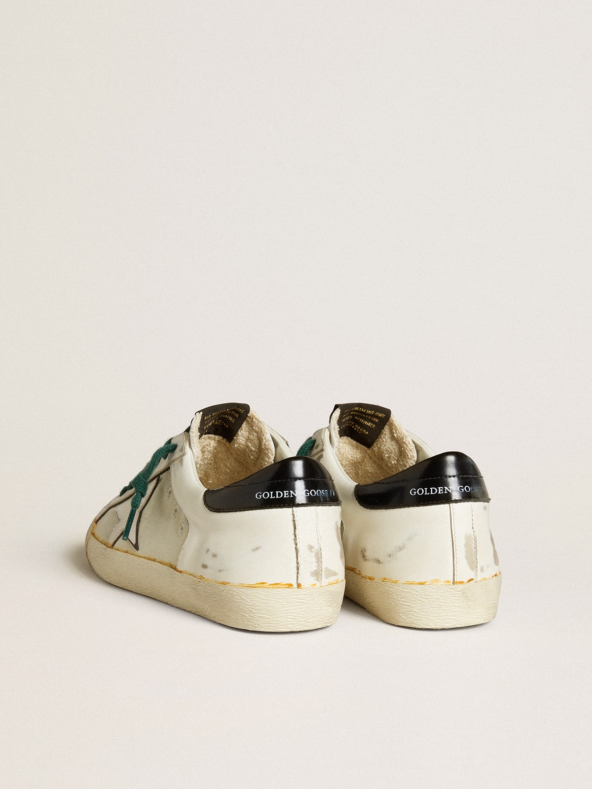 Men's Super-Star LAB in white leather with white star and black heel tab