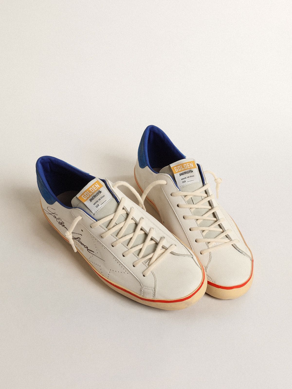 Men's Super-Star with perforated star and blue suede heel tab