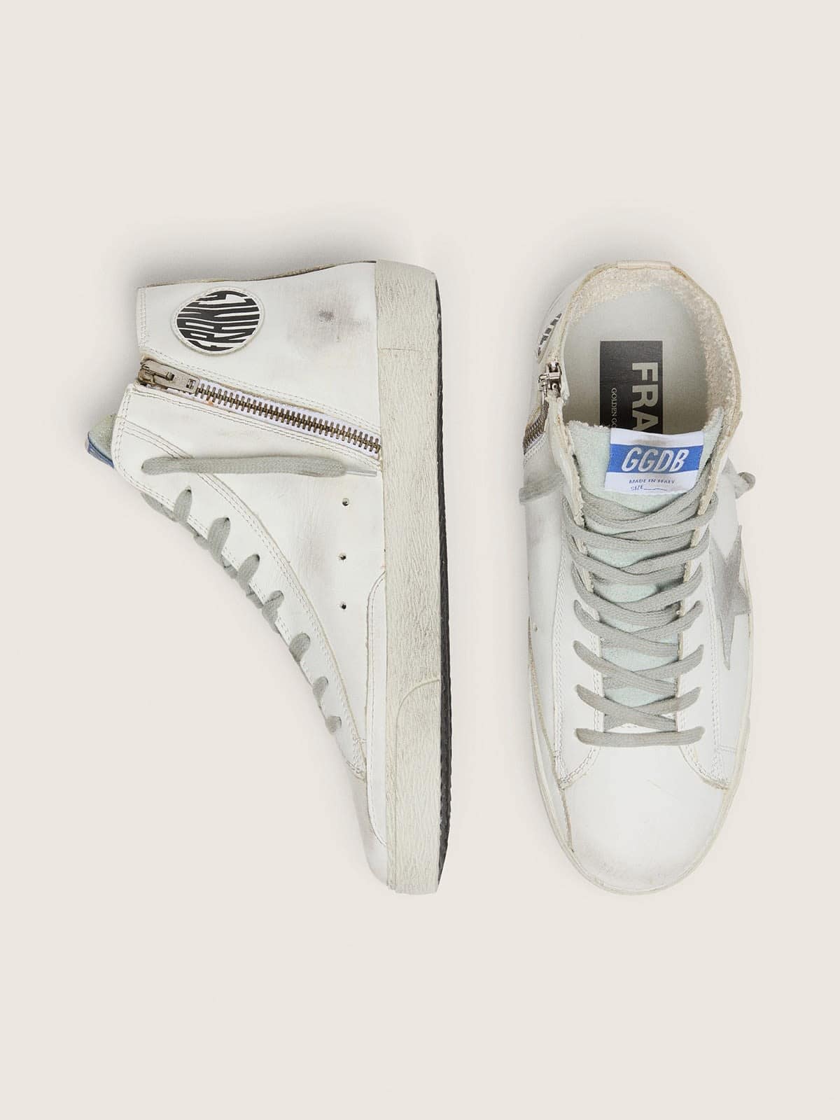 Men's Francy in leather with silver suede star