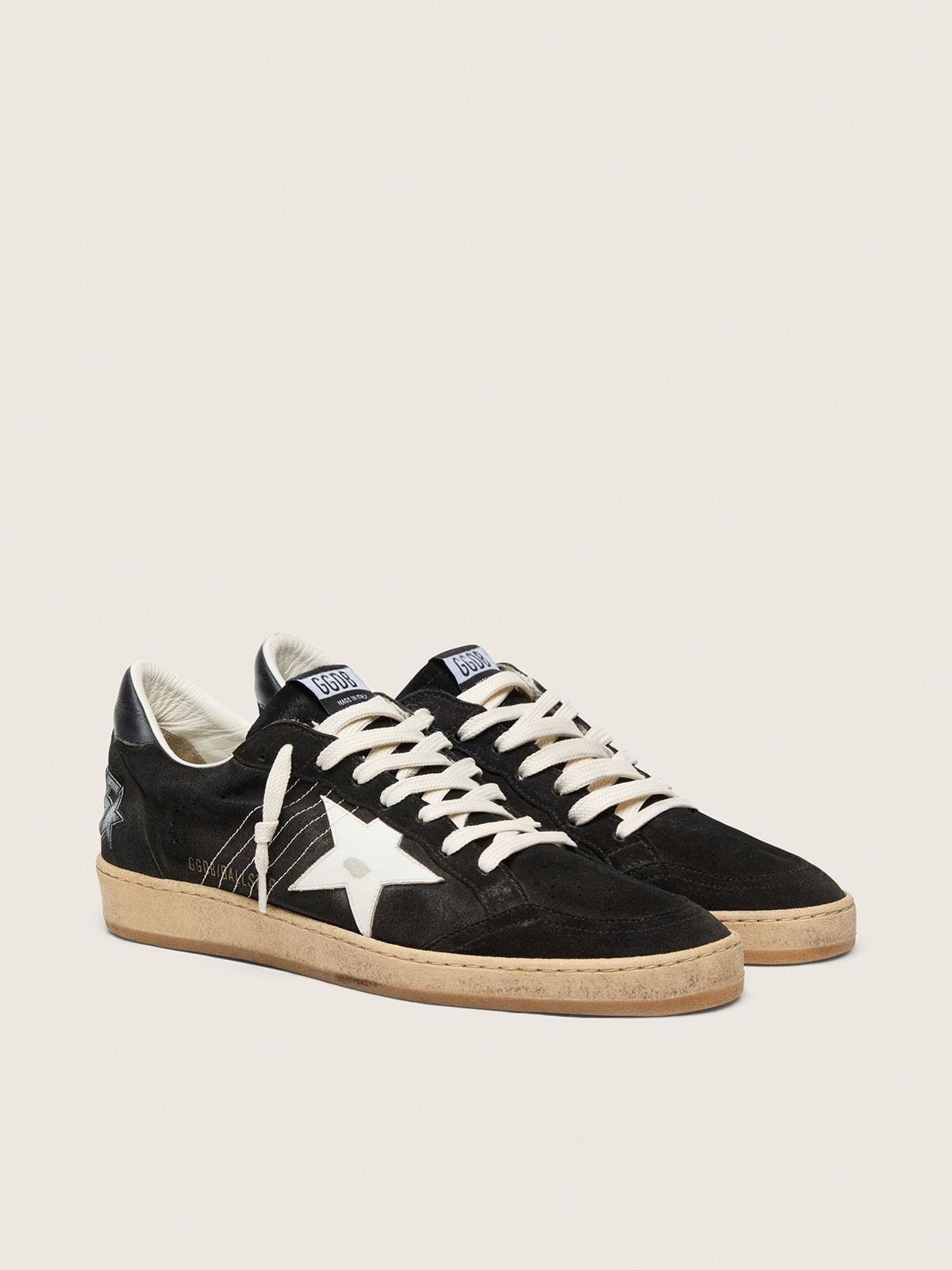 Men's Ball Star in black suede with white leather star