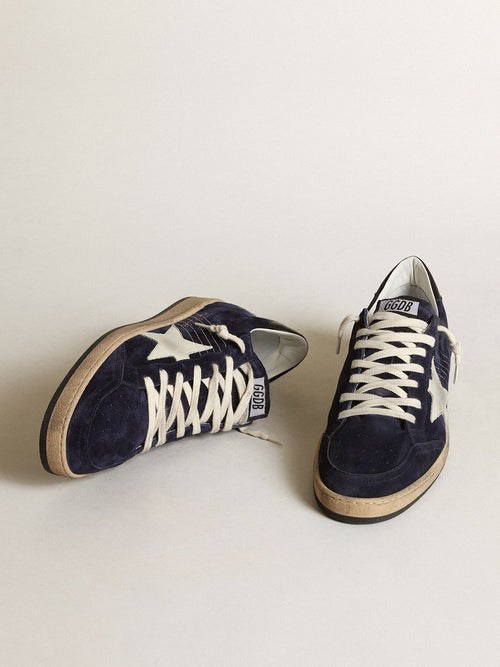 Men's Ball Star in dark blue suede with white nubuck star