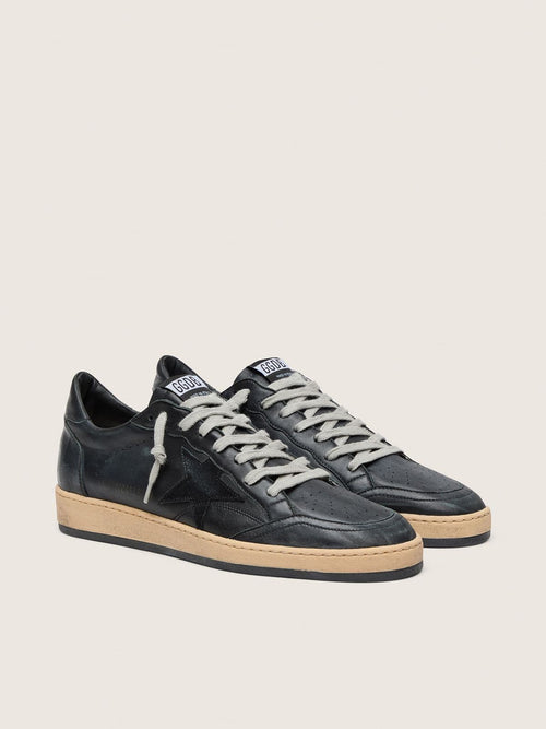 Men's Ball Star in black nappa with suede star and nappa heel tab