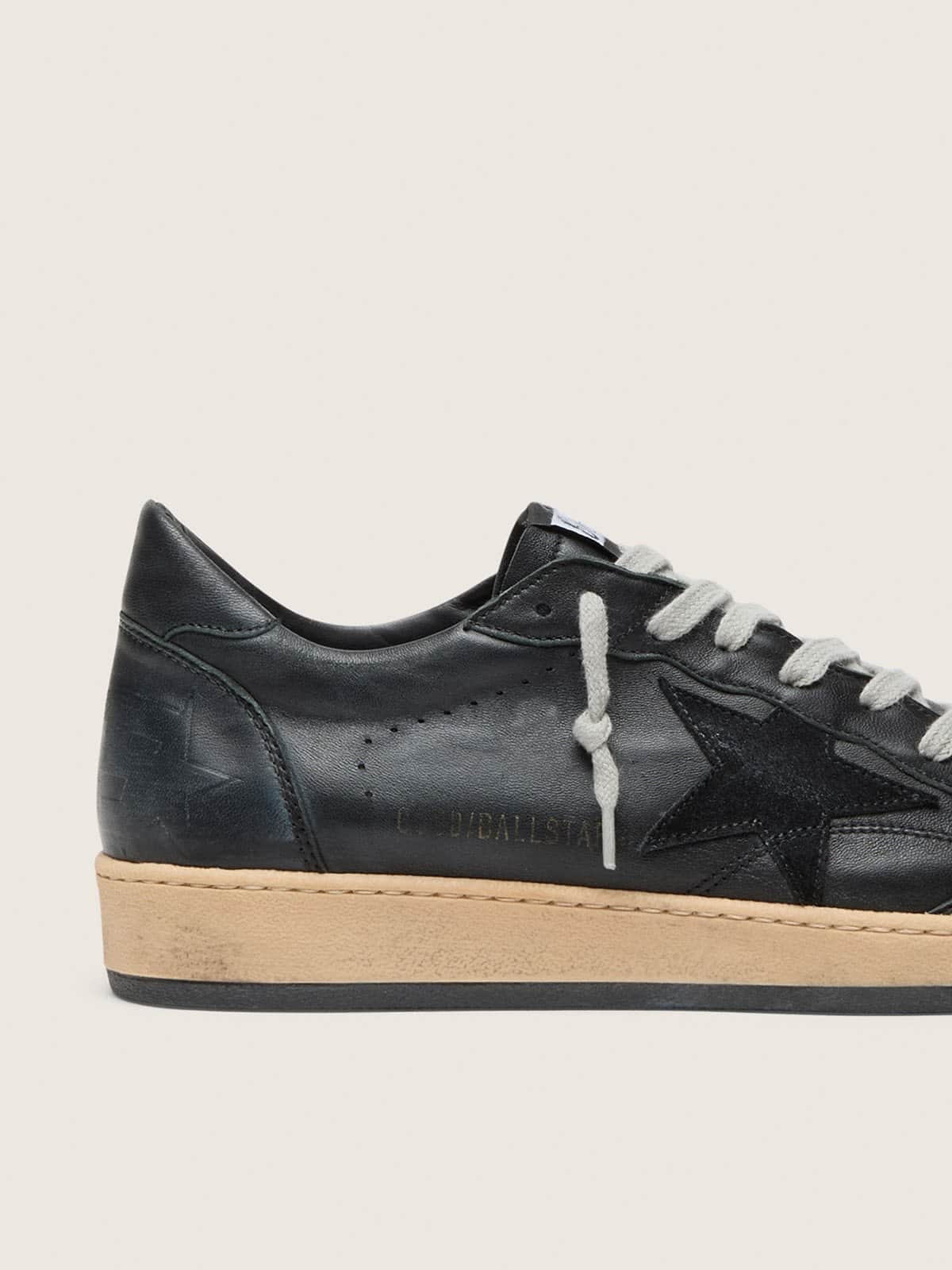 Men's Ball Star in black nappa with suede star and nappa heel tab