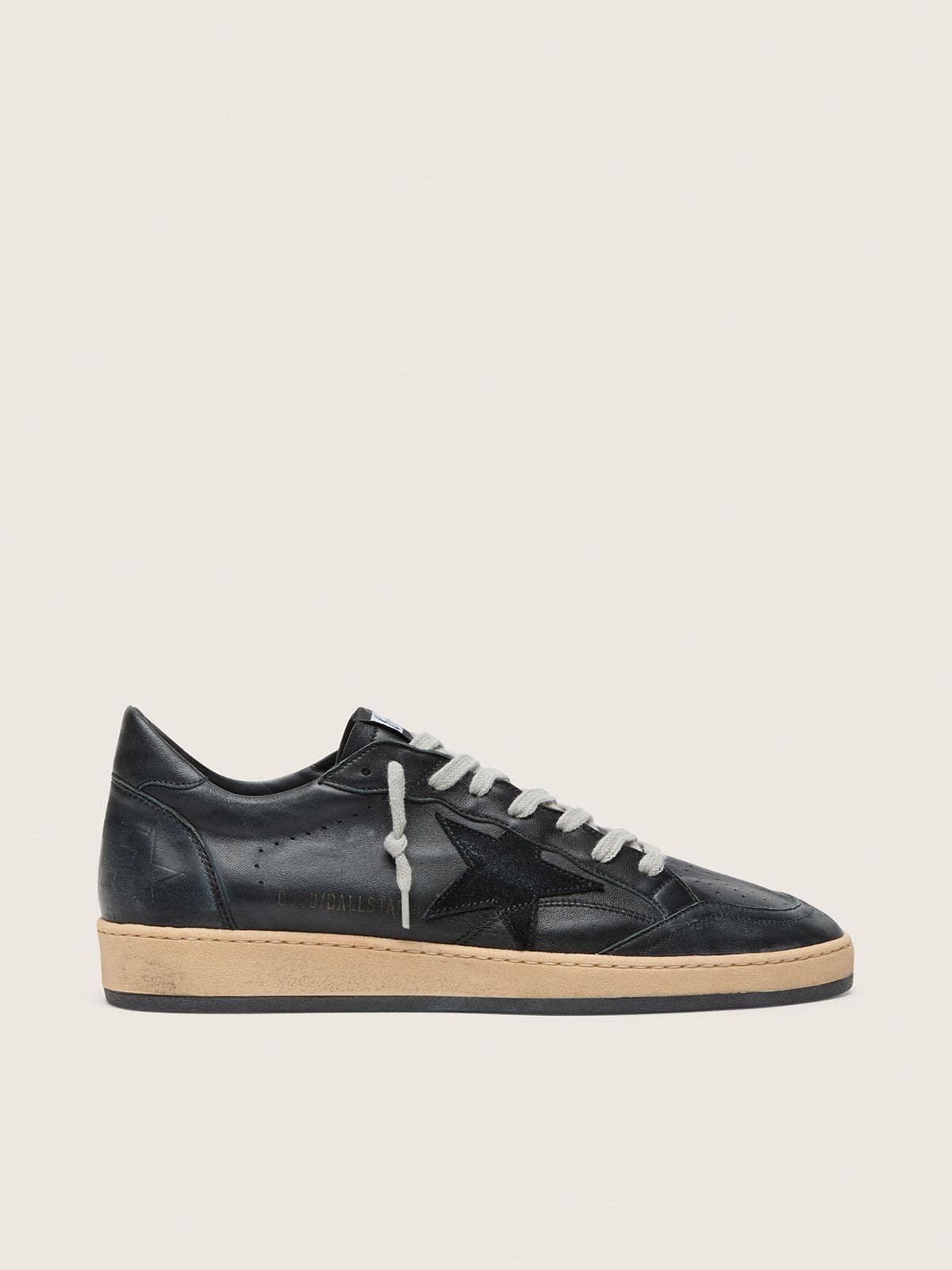 Men's Ball Star in black nappa with suede star and nappa heel tab