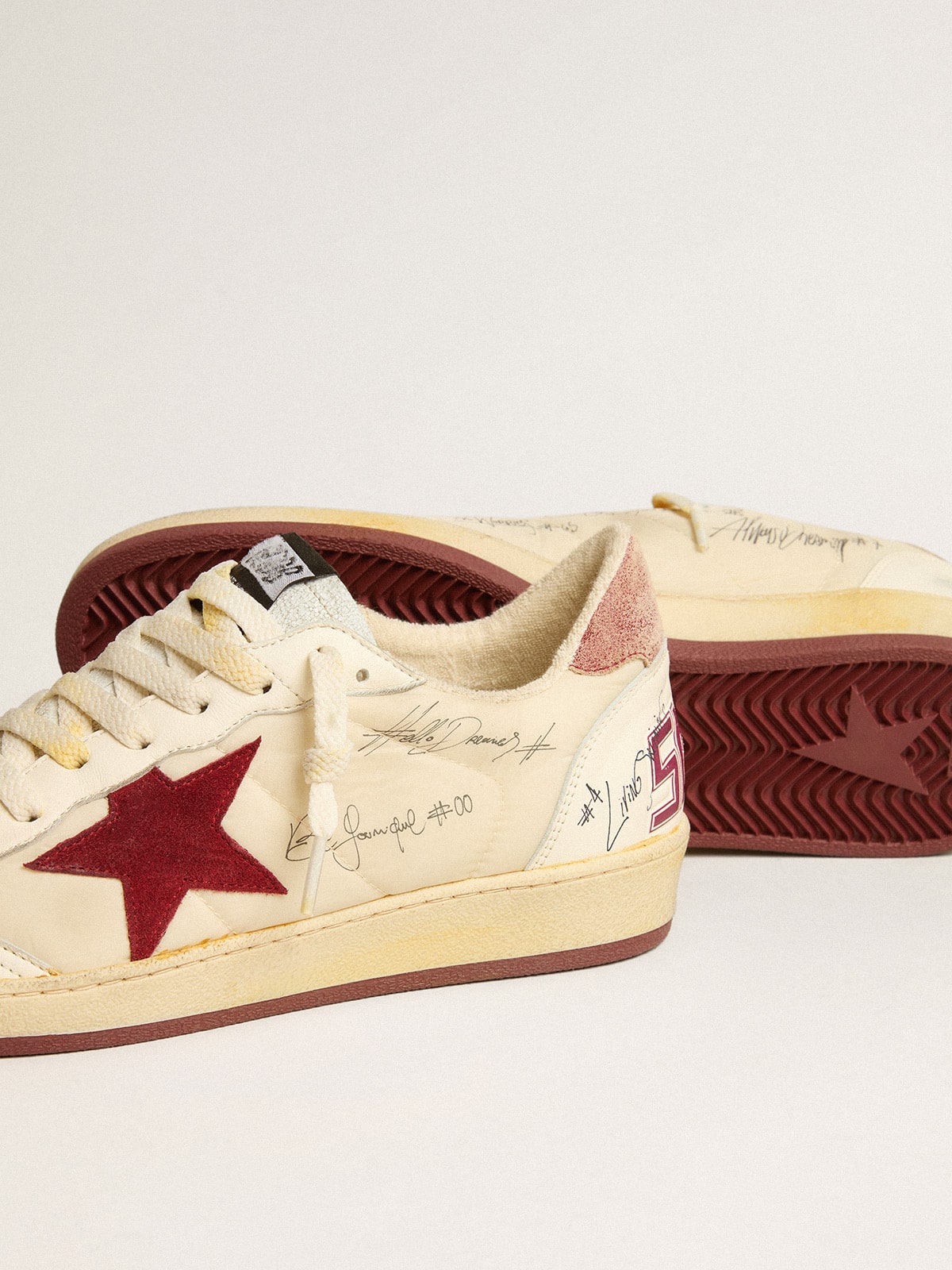 Men's Ball Star LTD in nylon with pomegranate suede star and leather heel tab
