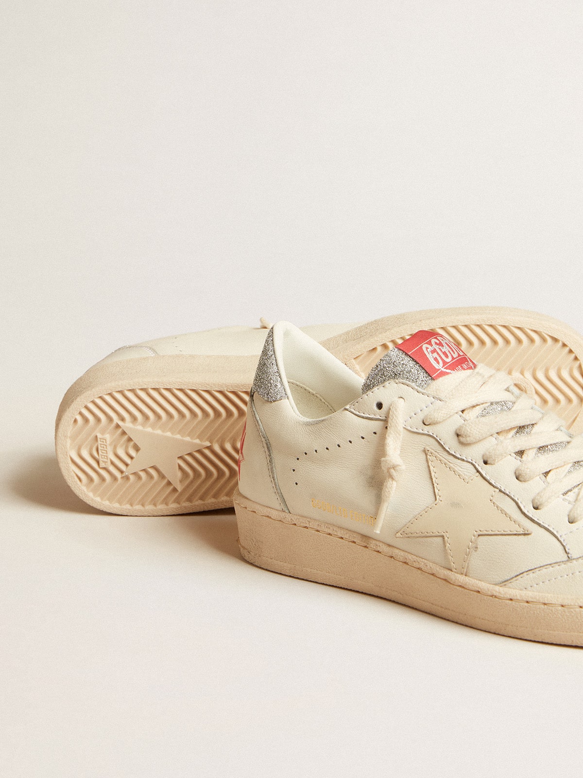 Men's Ball Star LTD in nappa with white star and Swarovski crystal heel tab