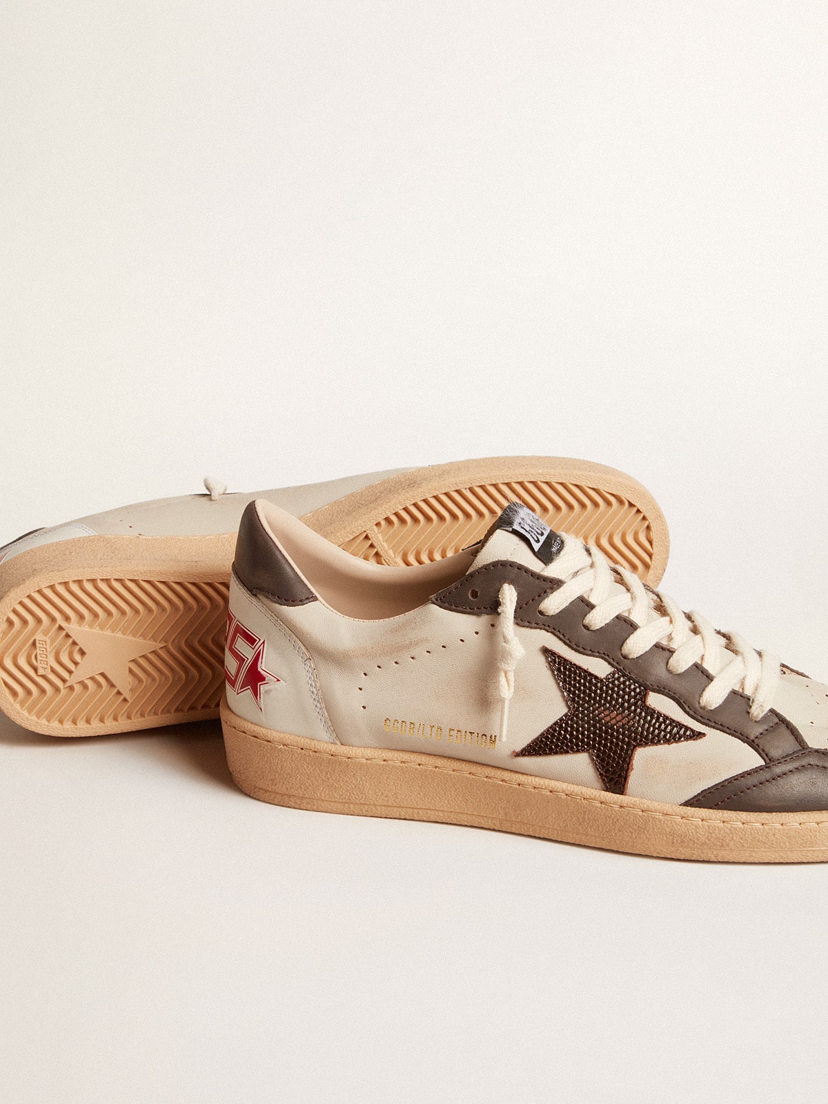 Men's Ball Star LTD in nappa with brown star and gray leather heel tab