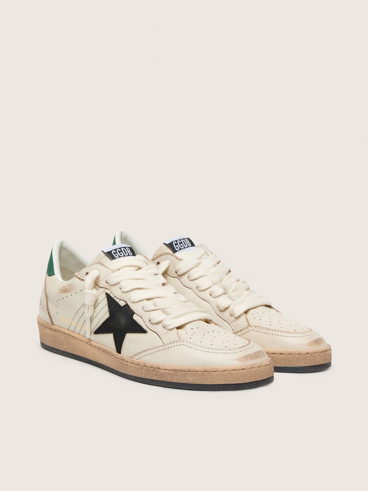 Men's Ball Star with black leather star and green leather heel tab