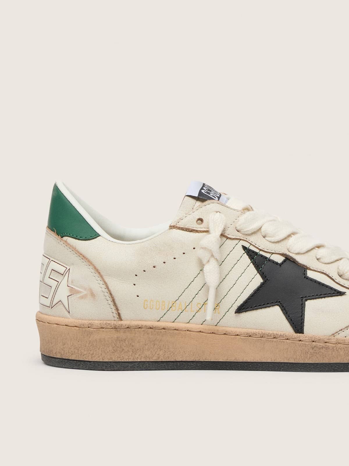 Men's Ball Star with black leather star and green leather heel tab