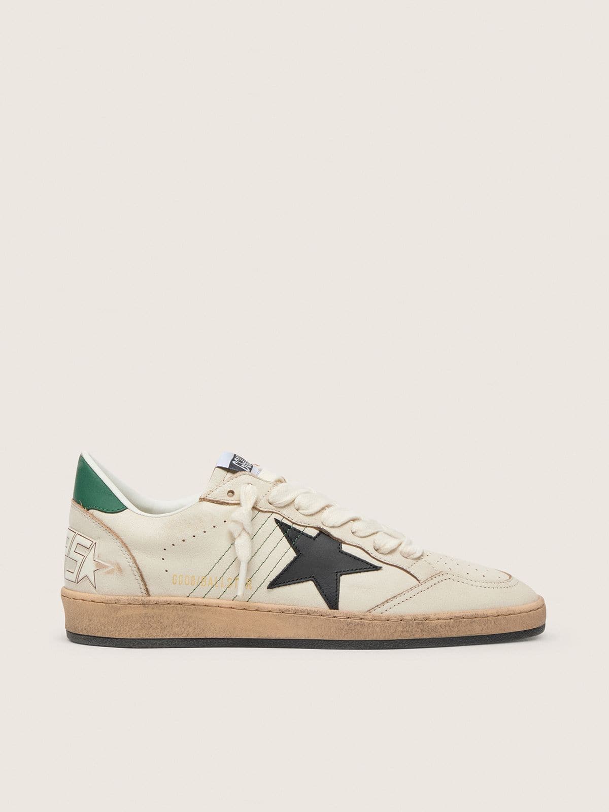 Men's Ball Star with black leather star and green leather heel tab