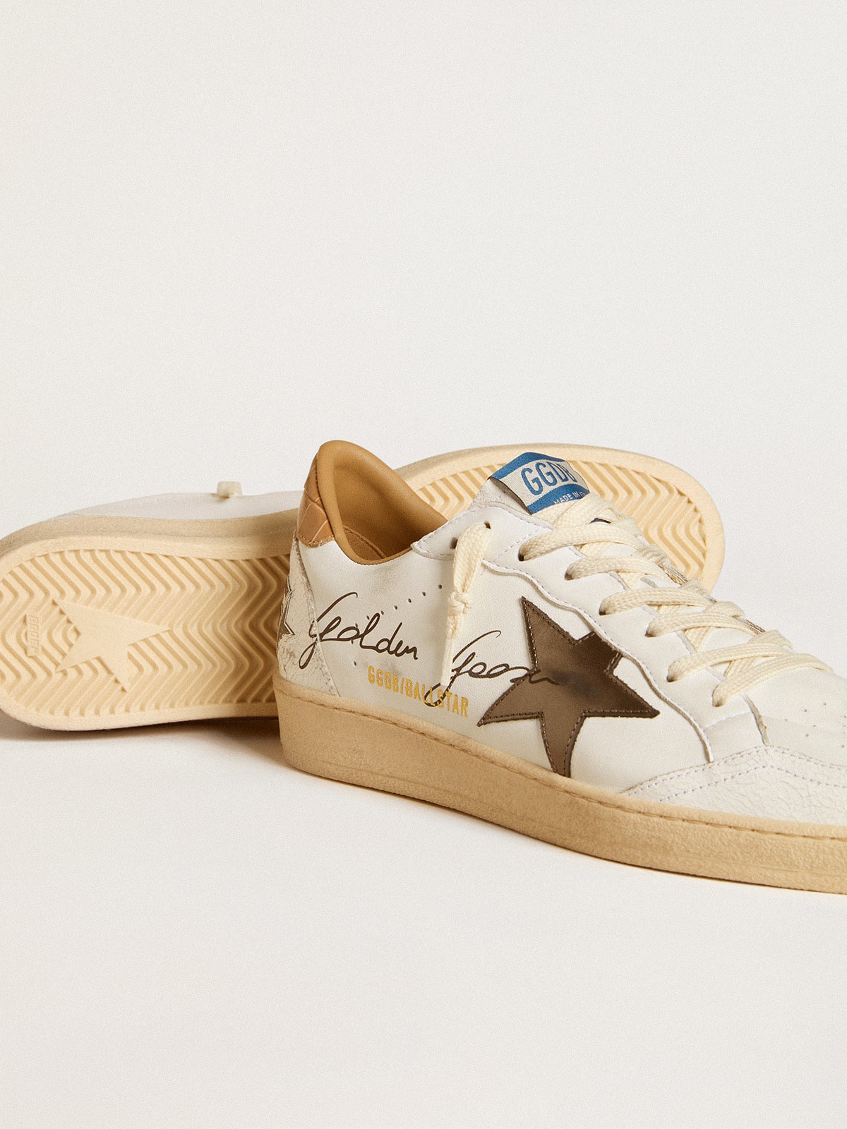 Ball Star in nappa with metallic star and croc-print leather heel tab