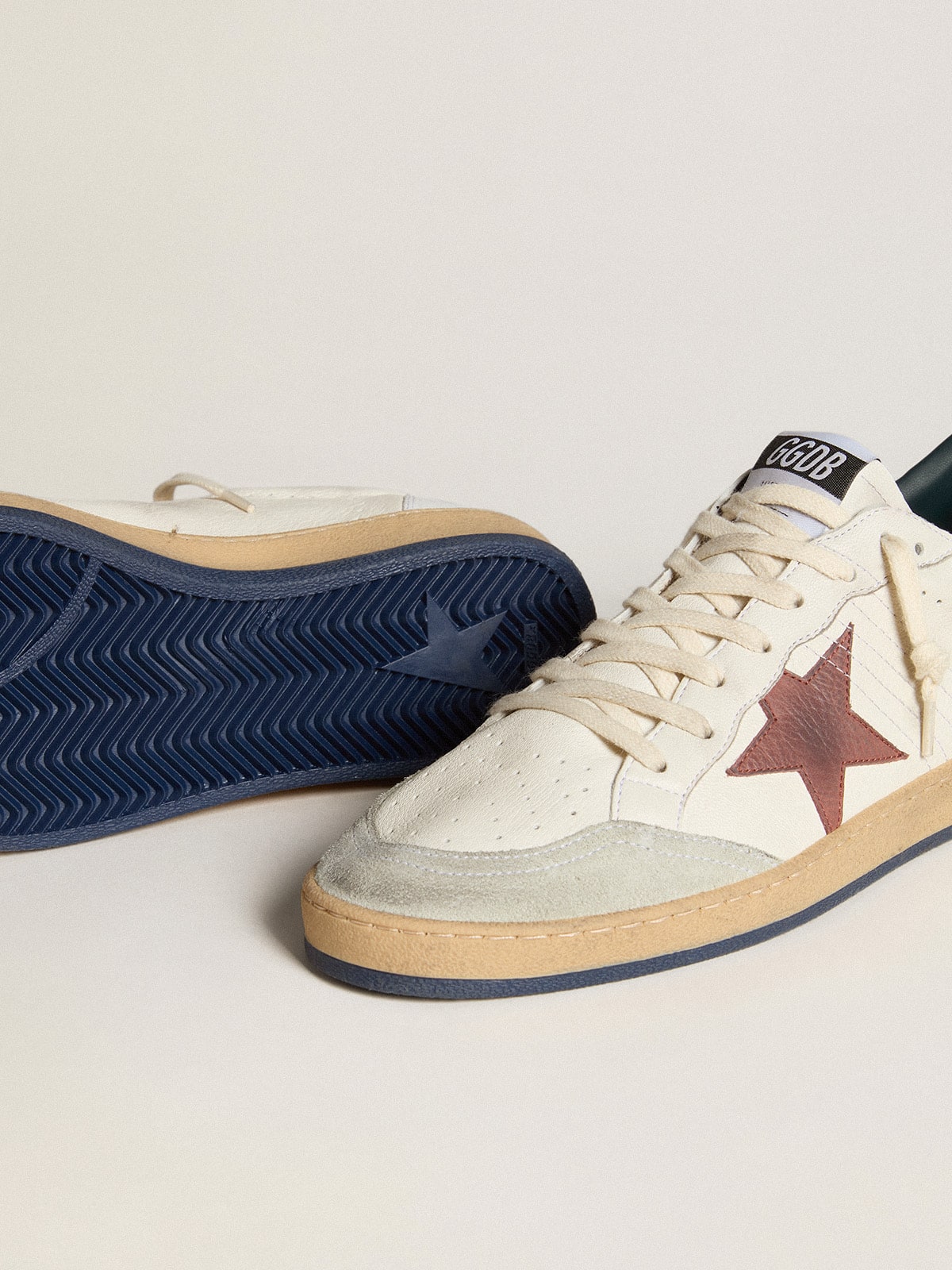 Ball Star in nappa with brown nubuck star and nappa heel tab