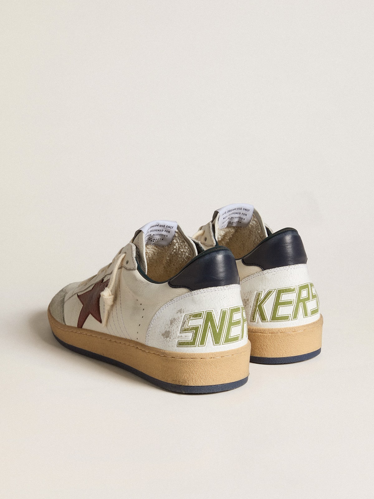 Ball Star in nappa with brown nubuck star and nappa heel tab