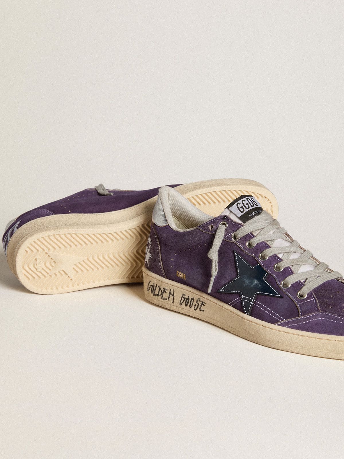 Ball Star LTD in purple suede with leather star and metallic heel tab