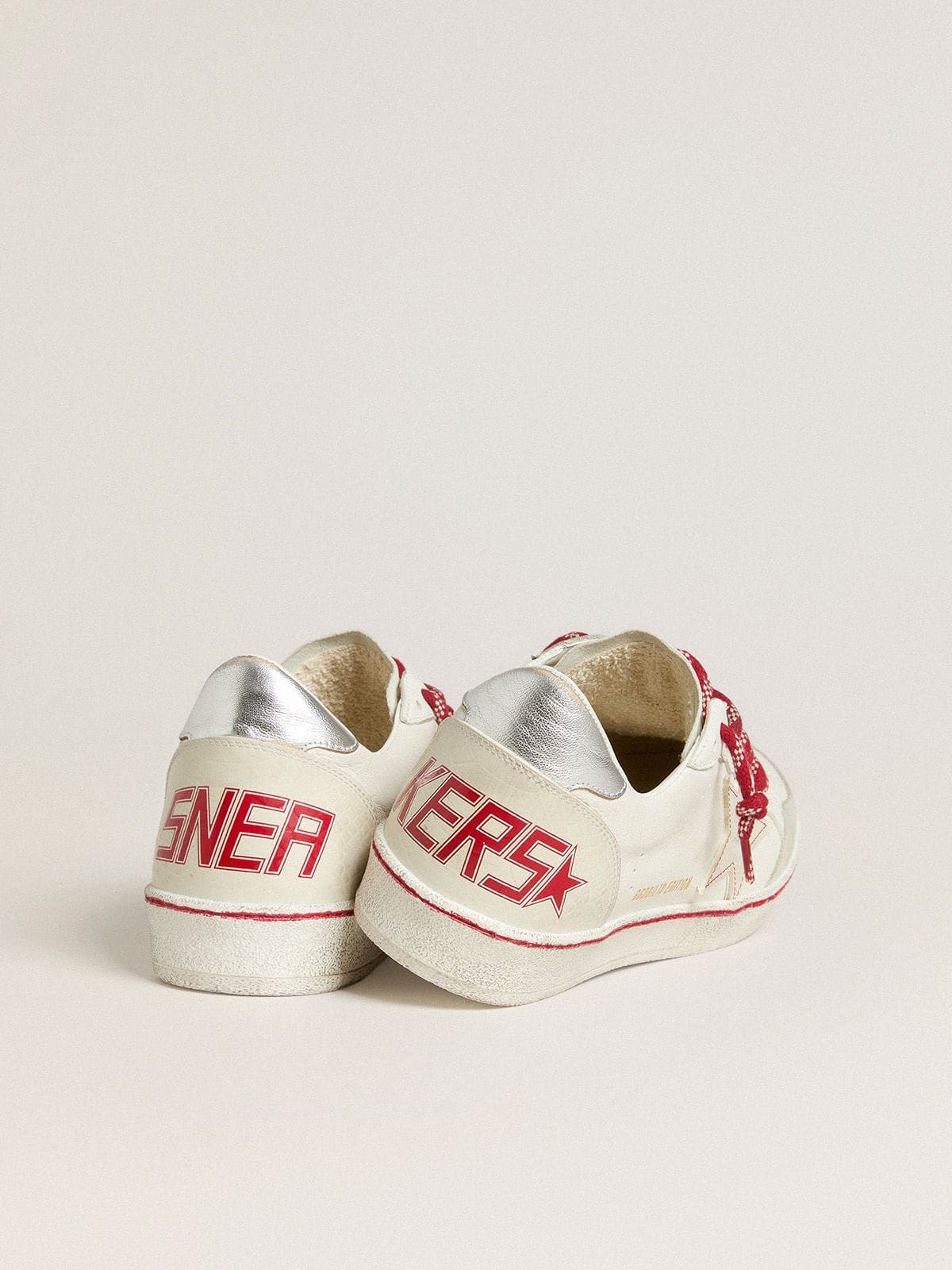 Men's Ball Star LTD CNY in white leather with a lived-in effect