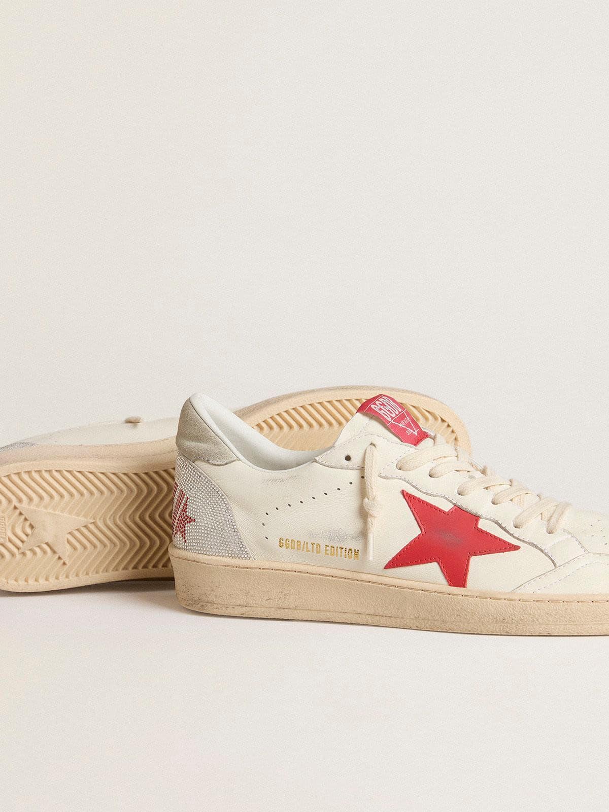 Valentine's Day Men's Ball Star with red leather star and red Swarovski lettering