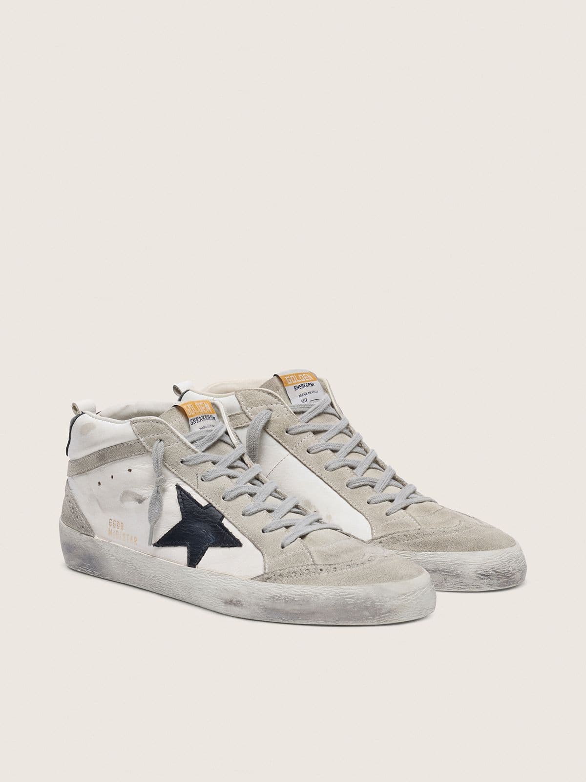 Men's Mid Star white with black star