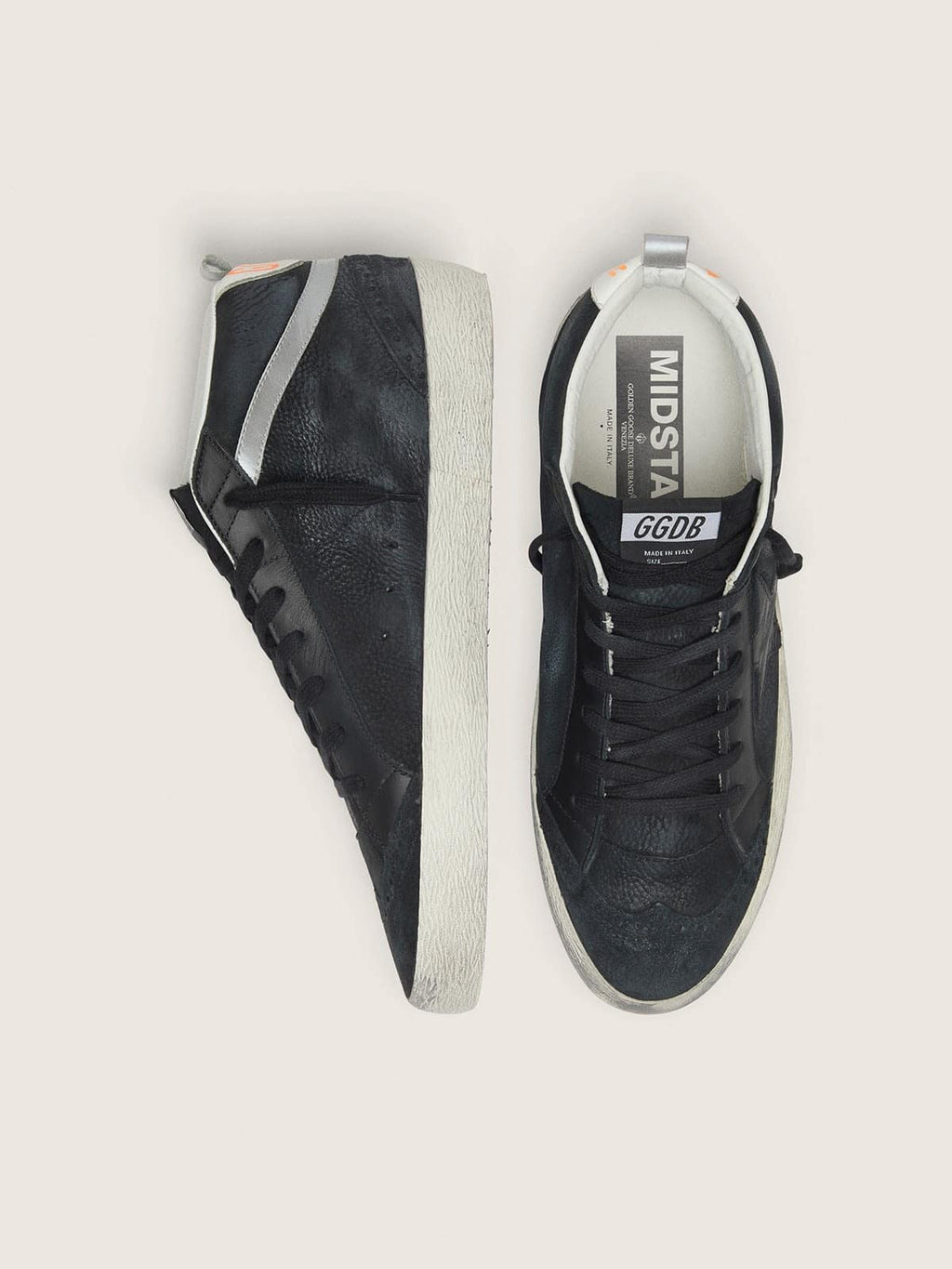 Men's Mid Star in nubuck with black leather star and silver flash