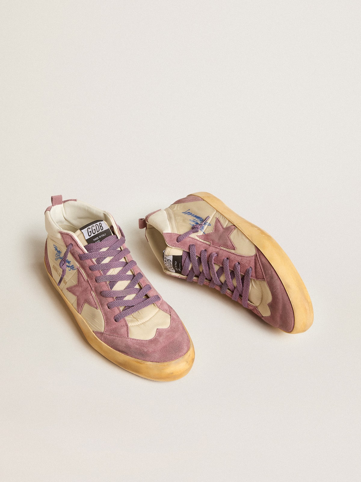 Men's Mid Star LAB in nylon and nappa with mauve suede star
