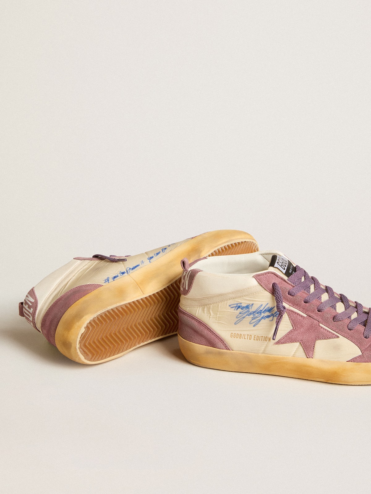 Men's Mid Star LAB in nylon and nappa with mauve suede star