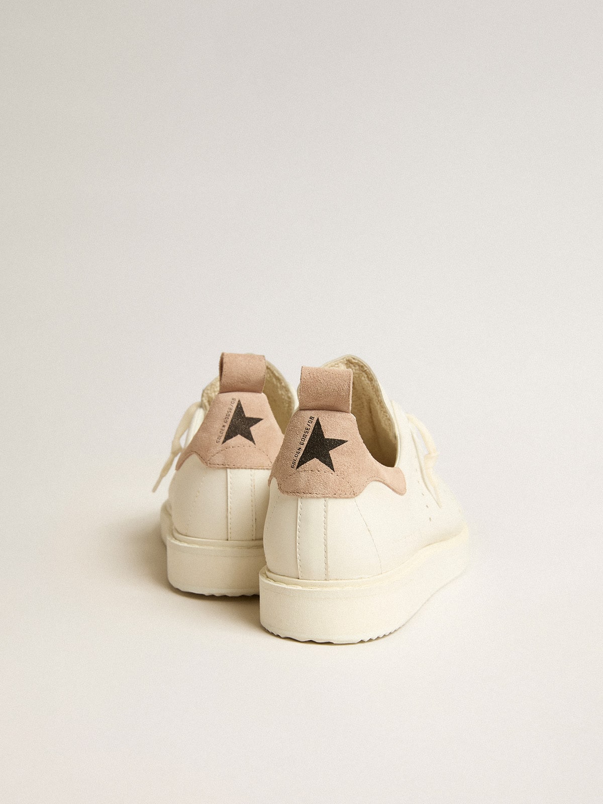 Men's Starter in white leather with light brown nubuck heel tab