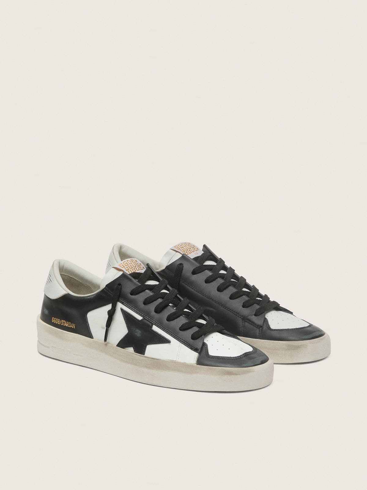 Men's Stardan in white and black leather