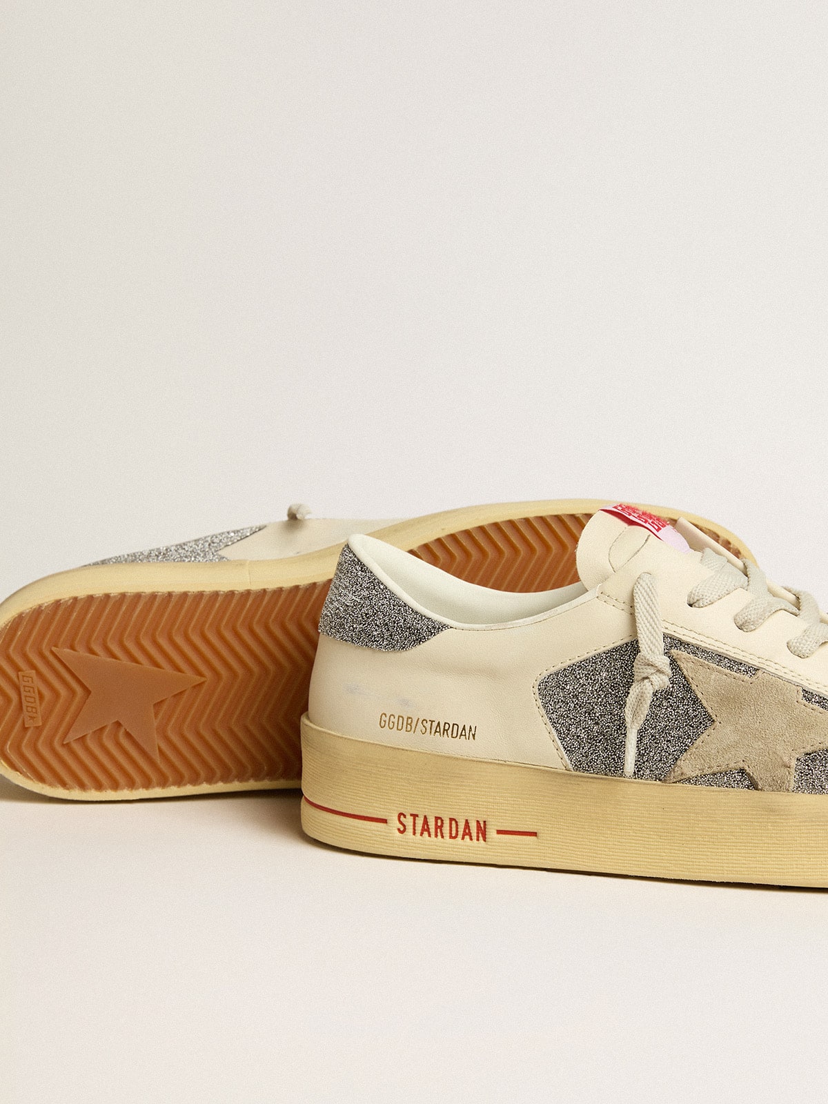 Men's Stardan in suede with sand star and Swarovski crystal inserts
