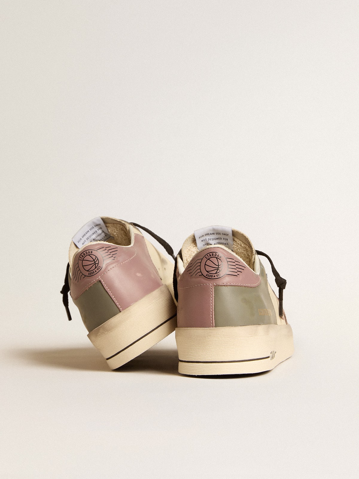 Men's Stardan LTD in gray leather with a pink leather star and heel tab