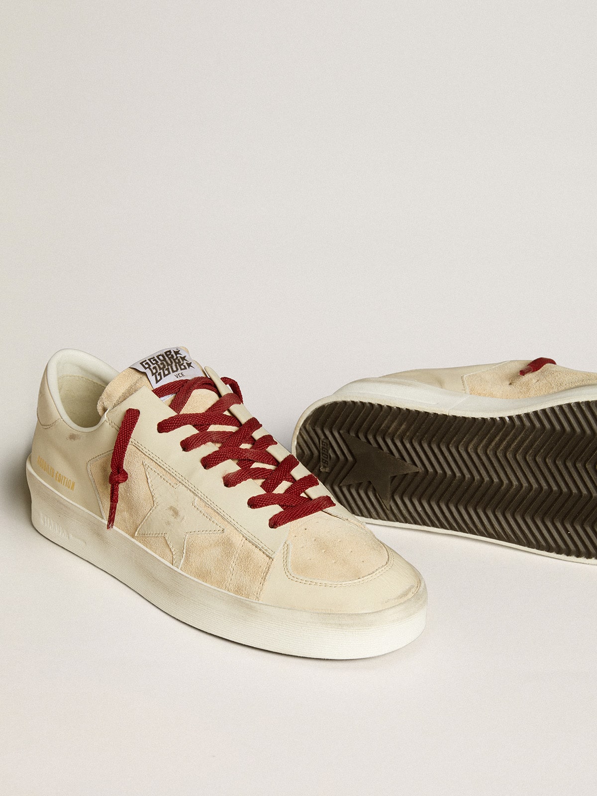 Men's Stardan LTD in suede with patent white leather star and heel tab