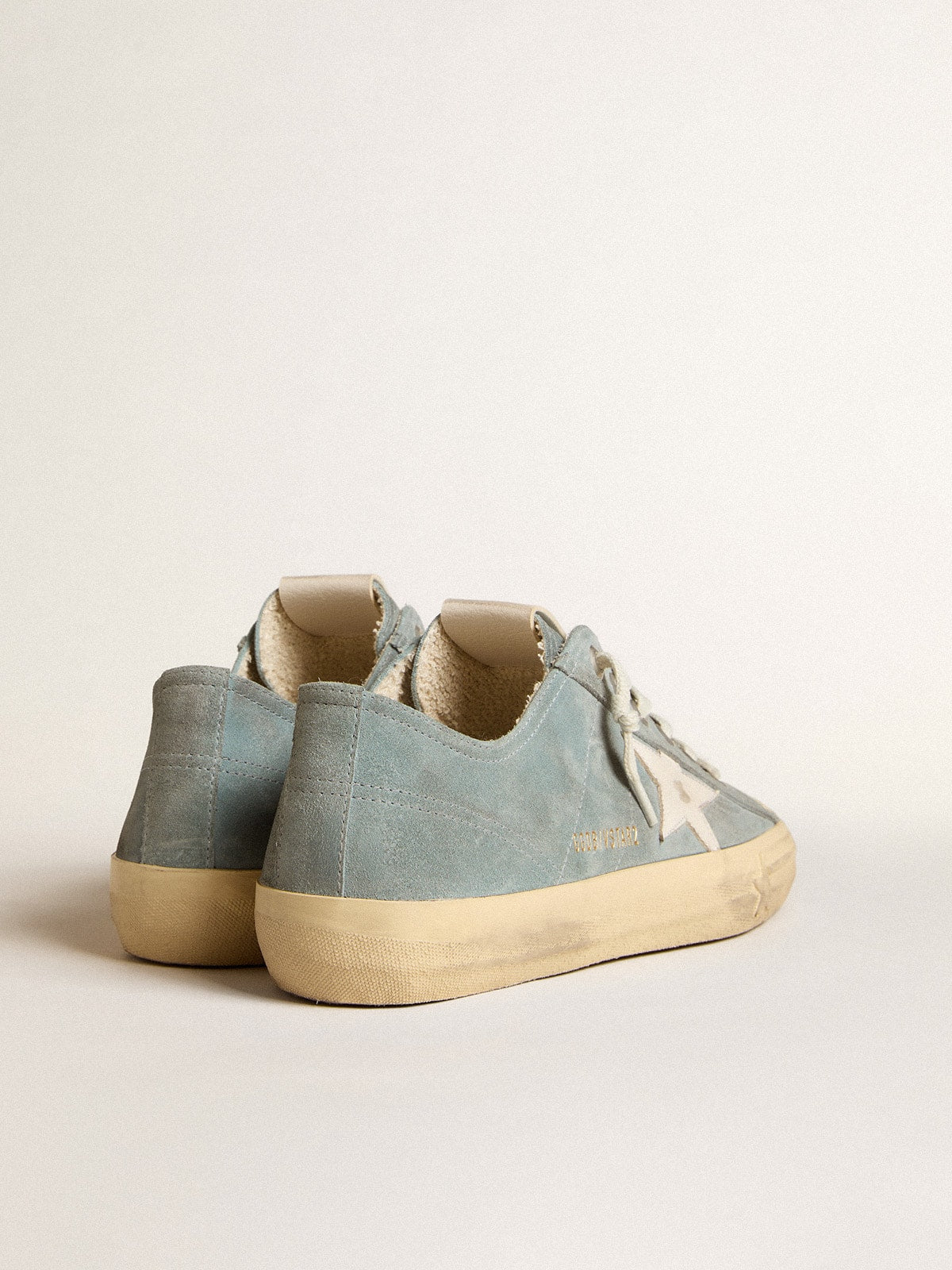 V-Star in silver-blue suede with white leather star
