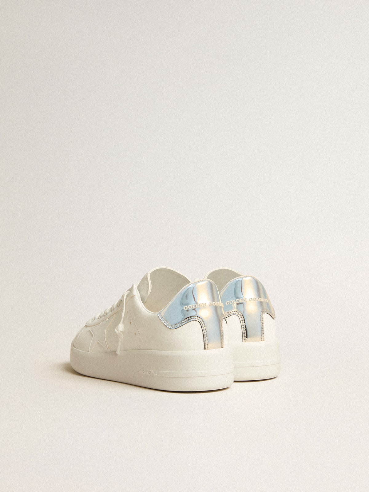 Men's bio-based Purestar with white star and mirror-effect heel tab