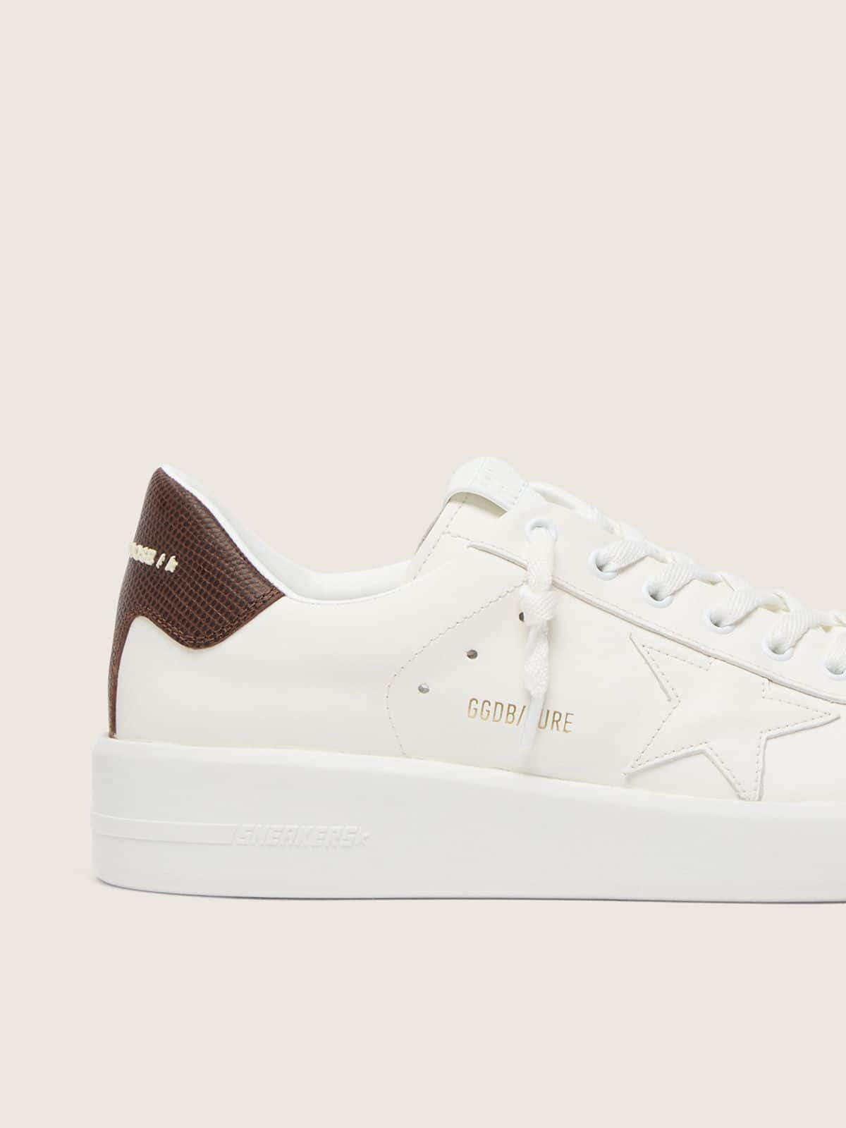 Purestar with white star and burgundy lizard-print heel tab