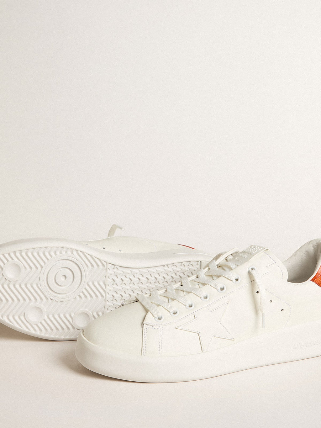 Men's Purestar with white leather star and orange heel tab