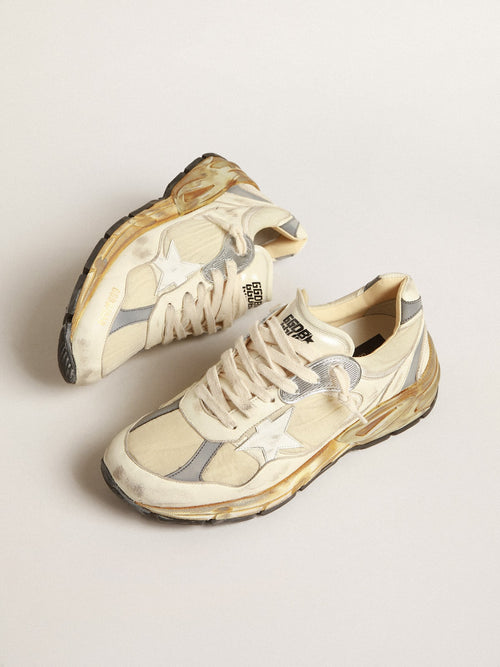 Men's Dad-Star in beige nappa and nylon with white leather star