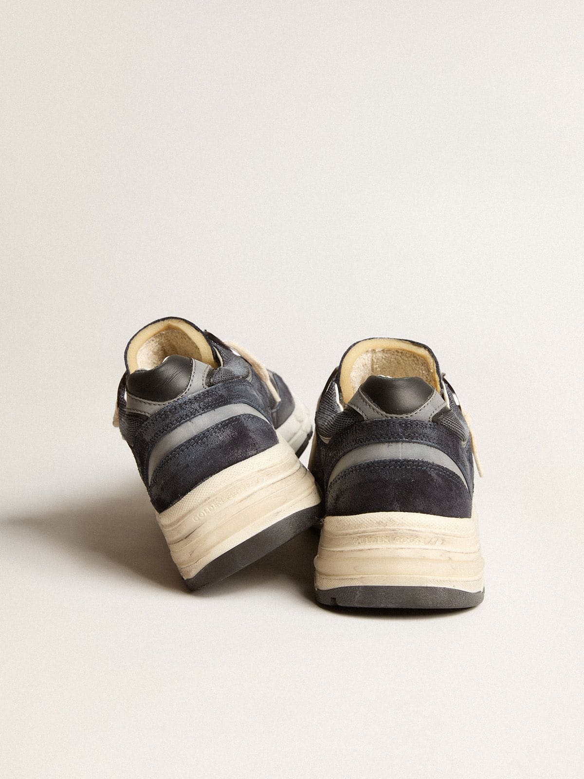 Men's Dad-Star in dark blue mesh and suede with black star