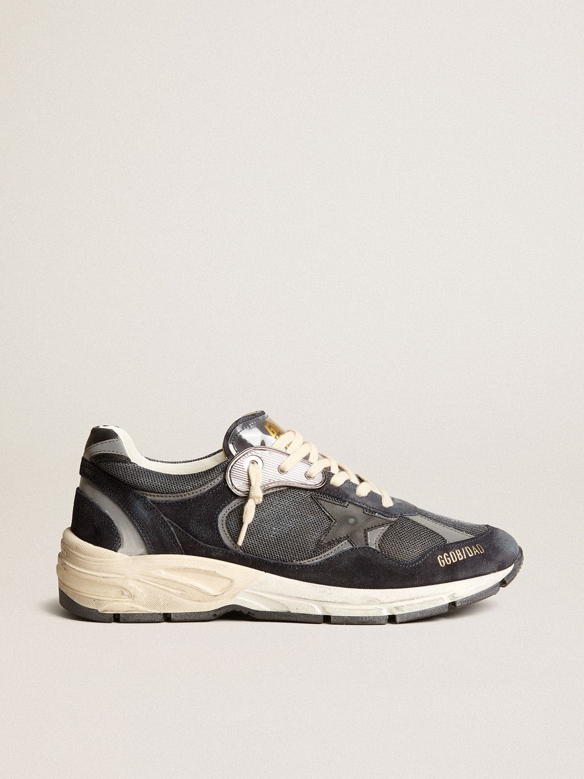 Men's Dad-Star in dark blue mesh and suede with black star