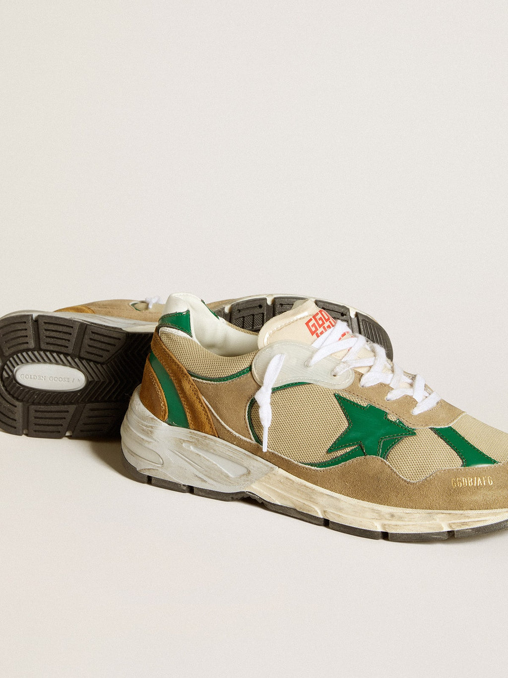 Men's Dad-Star LAB in nylon with green leather star and suede inserts