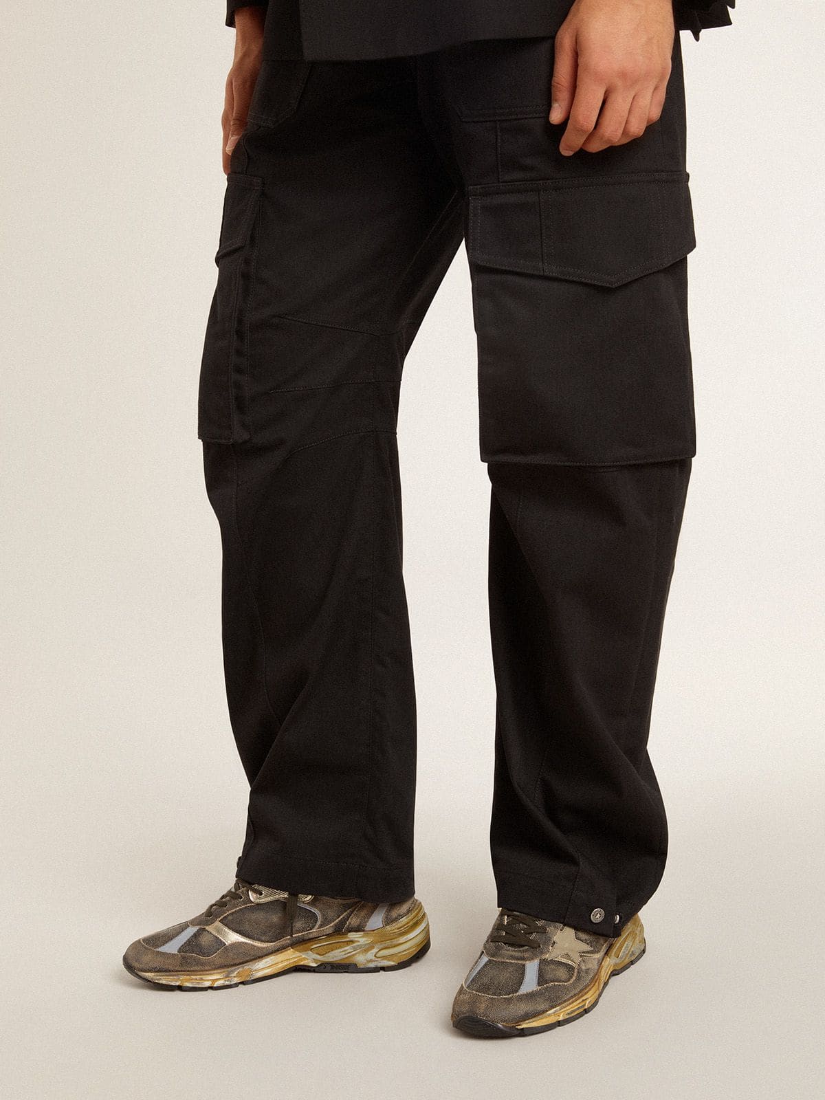 Men's Dad-Star in suede and nylon with khaki leather star and heel tab